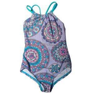 OKANU Girls Size 5 Mandala Medallion Print One-Piece Swimsuit